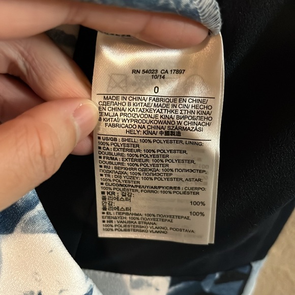 NWT Banana Republic Cap Sleeve Blue White Floral Work Sheath Mini Dress 0 - Picture 8 of 13